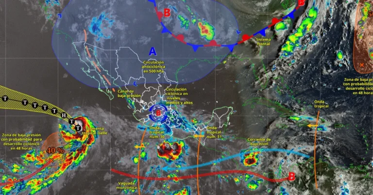 lluvias fuertes, viento y actividad eléctrica afectarán varias regiones de méxico, mientras persiste el calor extremo en el norte del país.