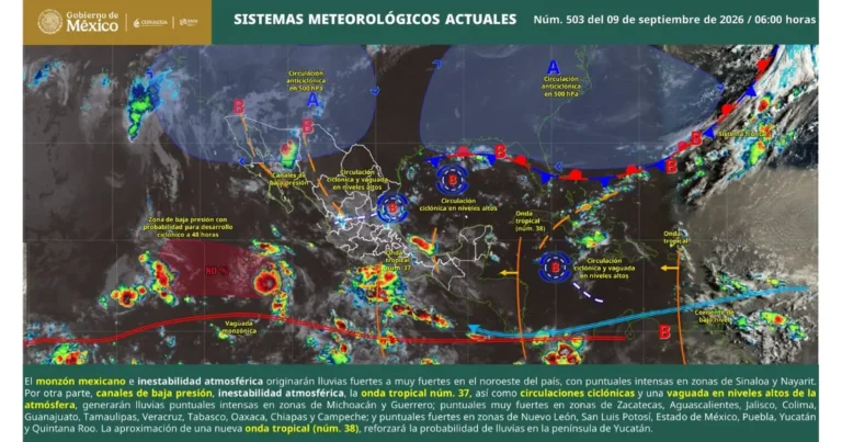 clima hoy en méxico lluvias intensas y temperaturas de hasta 45 grados