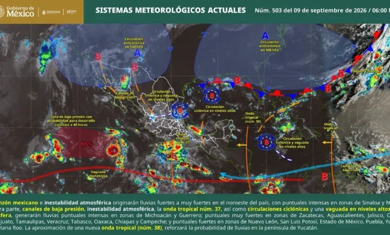 clima hoy en méxico lluvias intensas y temperaturas de hasta 45 grados
