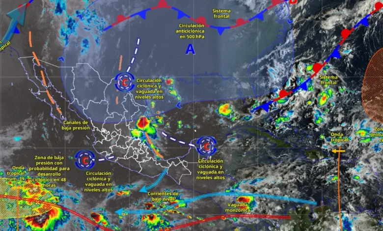 el pronóstico nacional contempla lluvias intensas, fuertes rachas de viento y temperaturas de hasta 45 °c este 17 de septiembre.