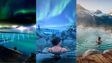 3 aguas termales en lugares fríos del mundo y vistas impresionantes (Fotos de internet)