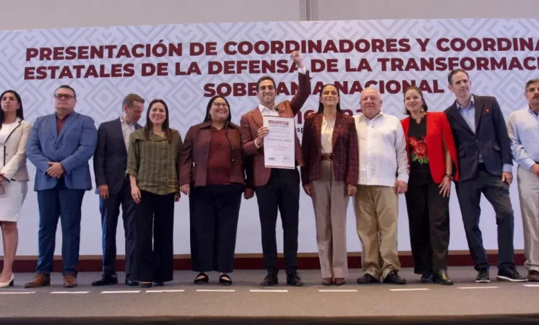 Palabras de la presidenta nacional de Morena, Ariadna Montiel, en la presentación del coordinador estatal Gino Segura (Foto de redes sociales)