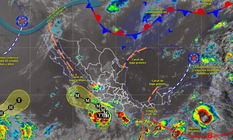 Pronóstico del clima: tormenta tropical “Polo” genera lluvias puntuales (Imagen de Conagua)