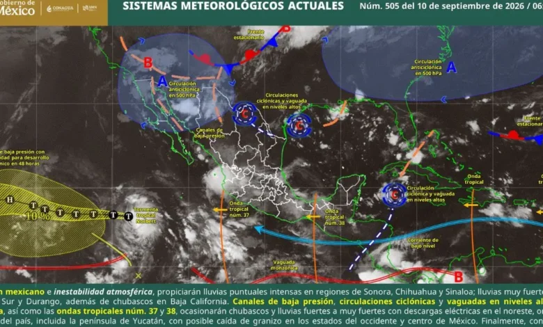 pronóstico del clima en méxico lluvias intensas y temperaturas superiores a 45 °c