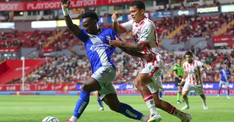 puebla necaxa gol agónico y posiciones en aguascalientes