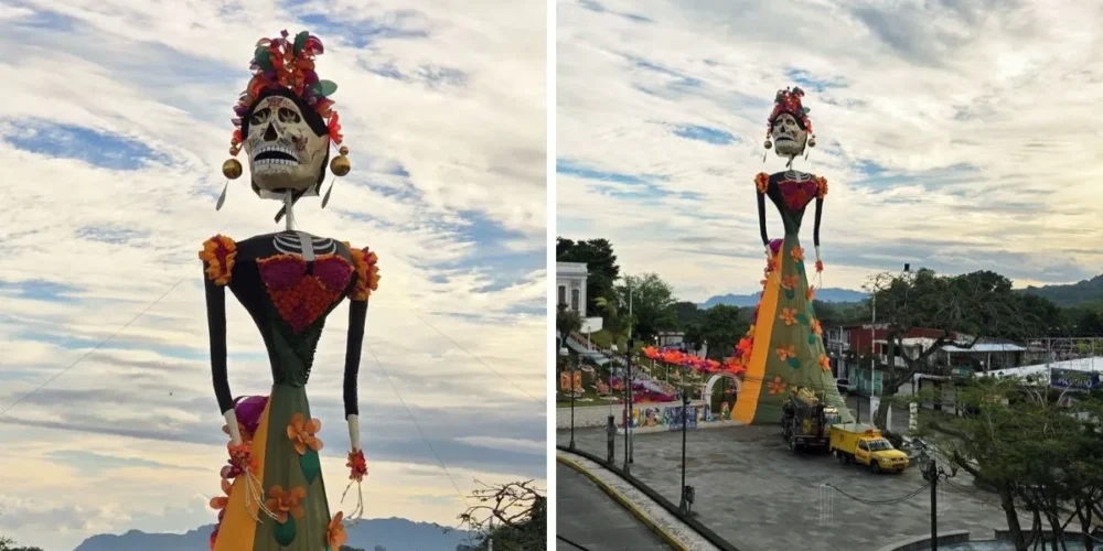 catrina gigante de veracruz mide 33 metros y pesa cinco toneladas