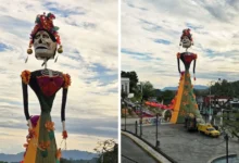 catrina gigante de veracruz mide 33 metros y pesa cinco toneladas