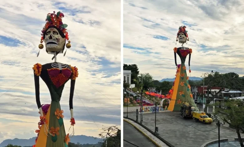 catrina gigante de veracruz mide 33 metros y pesa cinco toneladas