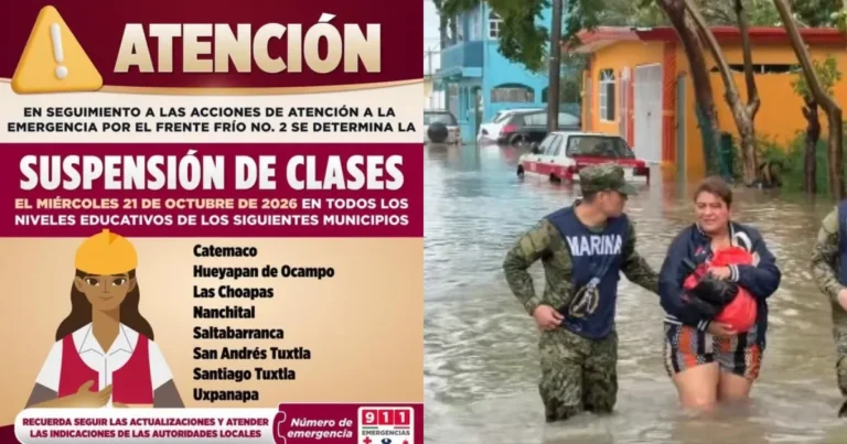 Continúa suspensión de clases en Veracruz por efectos de frente frío 2 (Fotos de internet)