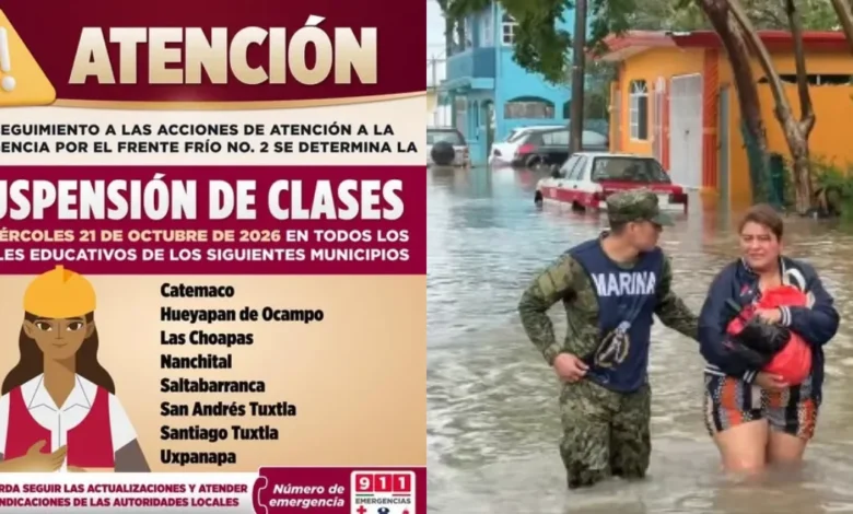 Continúa suspensión de clases en Veracruz por efectos de frente frío 2 (Fotos de internet)