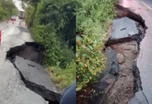 Carretera Veracruz-Poza Rica queda cerrada por socavón (Fotos de internet)