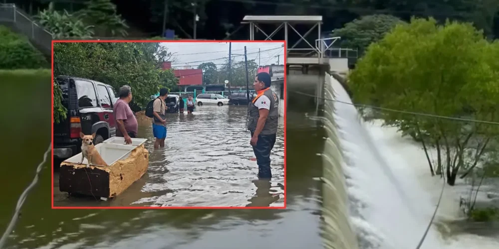 Desfogue de la presa Canseco motiva desalojo, estragos de lluvias en Veracruz (Fotos de internet)