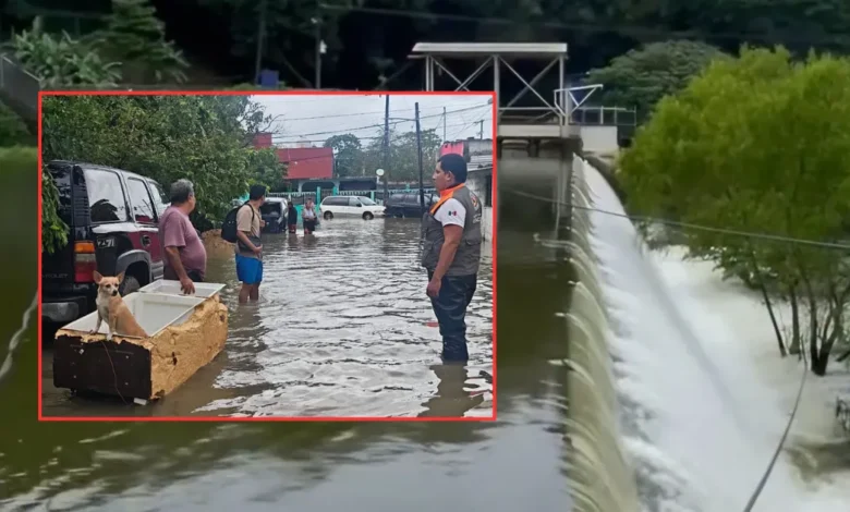 Desfogue de la presa Canseco motiva desalojo, estragos de lluvias en Veracruz (Fotos de internet)