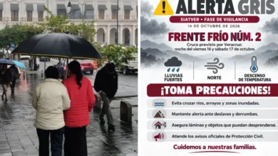 veracruz activa alerta gris por lluvias intensas del frente frío 2