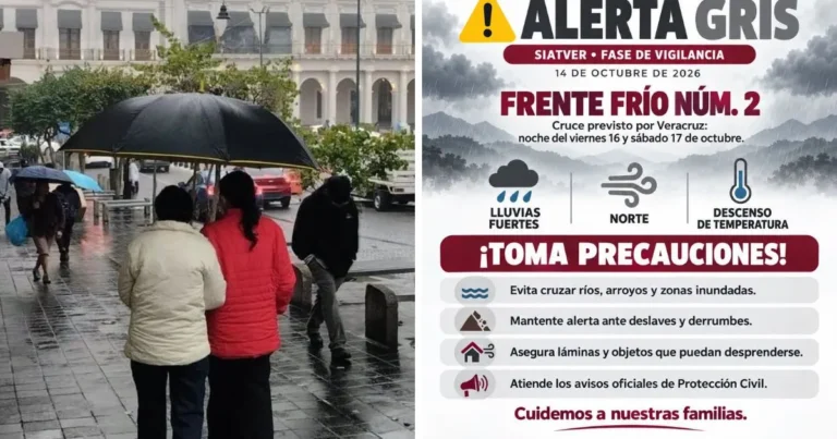 veracruz activa alerta gris por lluvias intensas del frente frío 2