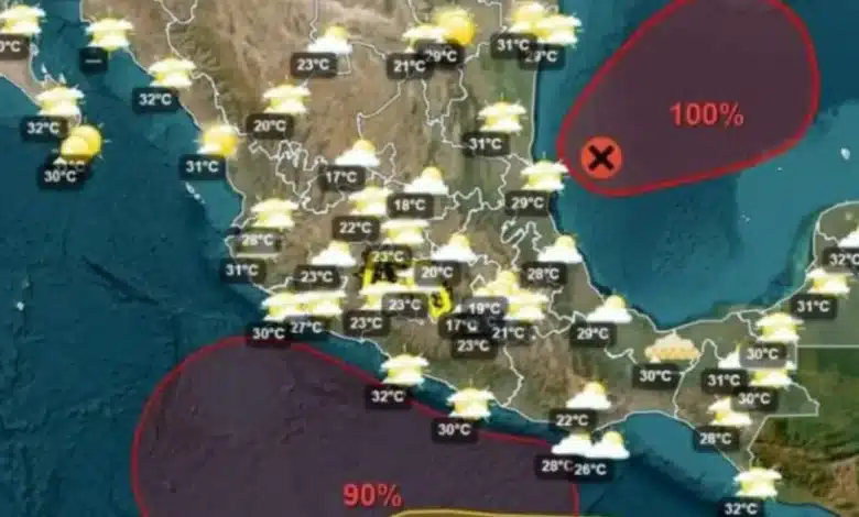 ciclones simón e isaías dos zonas de baja presión son vigiladas cerca de méxico