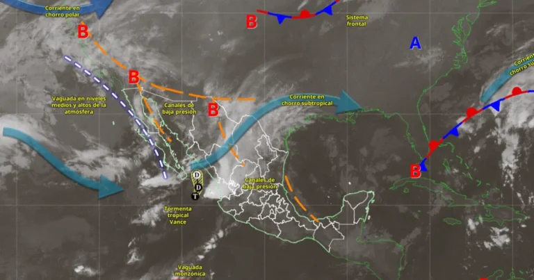 Clima hoy: canales de baja presión generarán lluvias fuertes en estos estados (Imagen de Conagua)