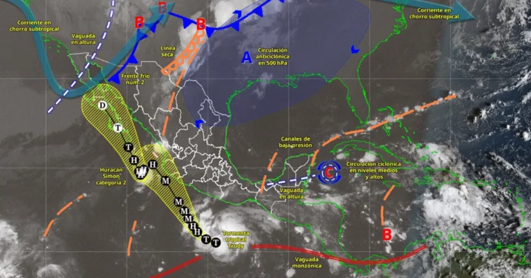 huracán simón y tormenta trudy desatan lluvias en méxico